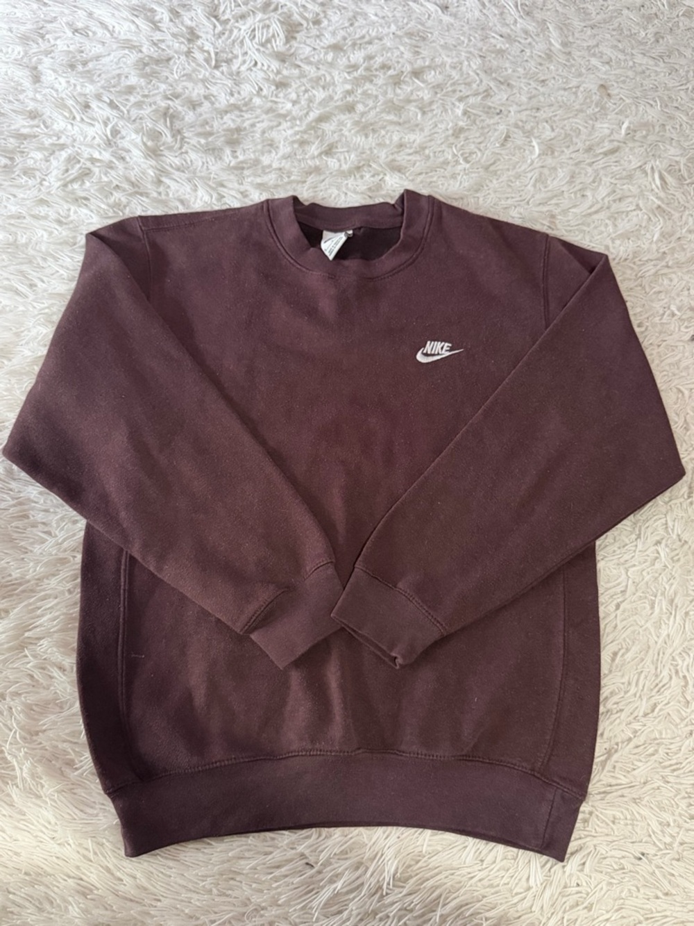 Nike Crewneck Sweatshirt in Dark Brown with White Logo